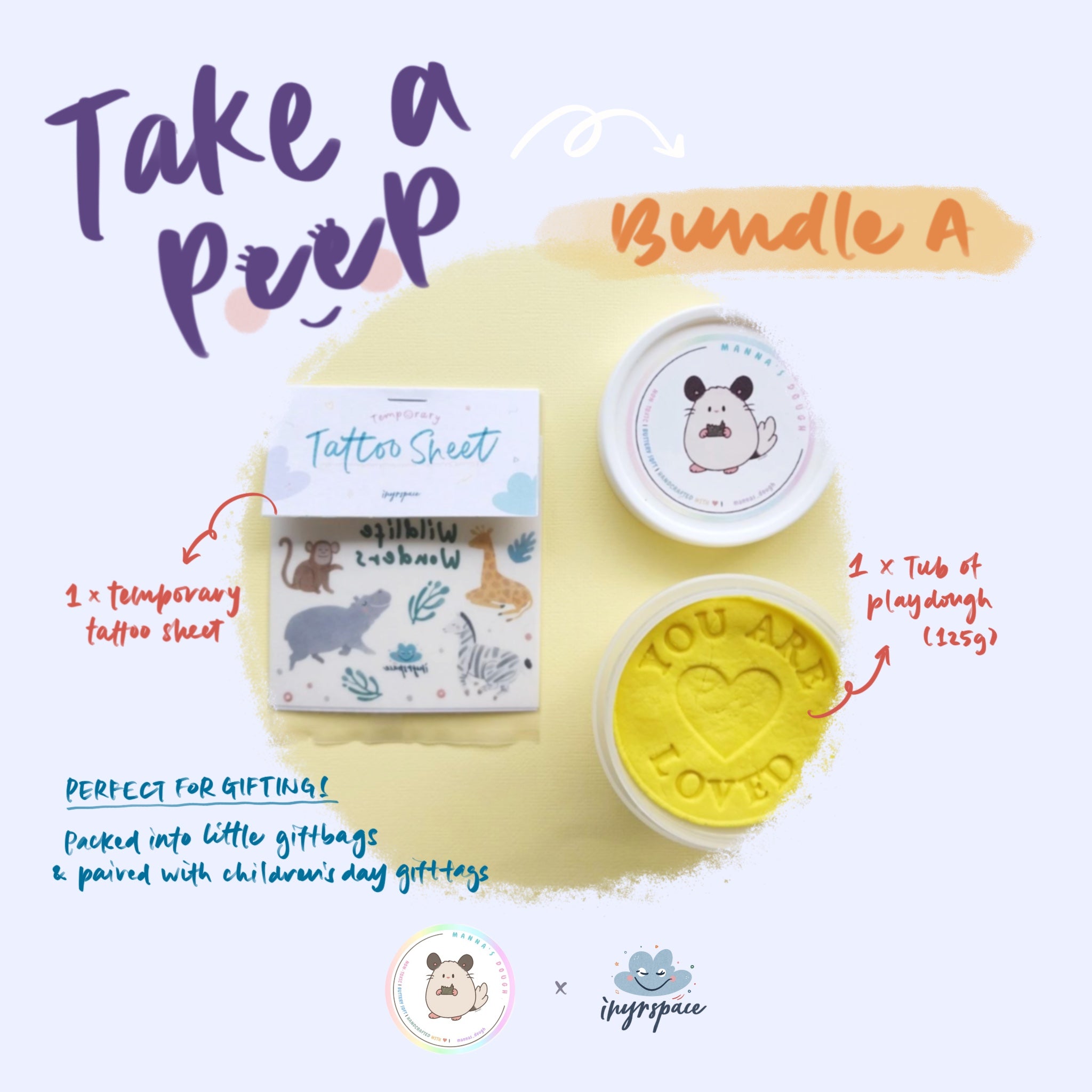 Wild Safari Party Pack (Bundle A - tattoo + playdough)