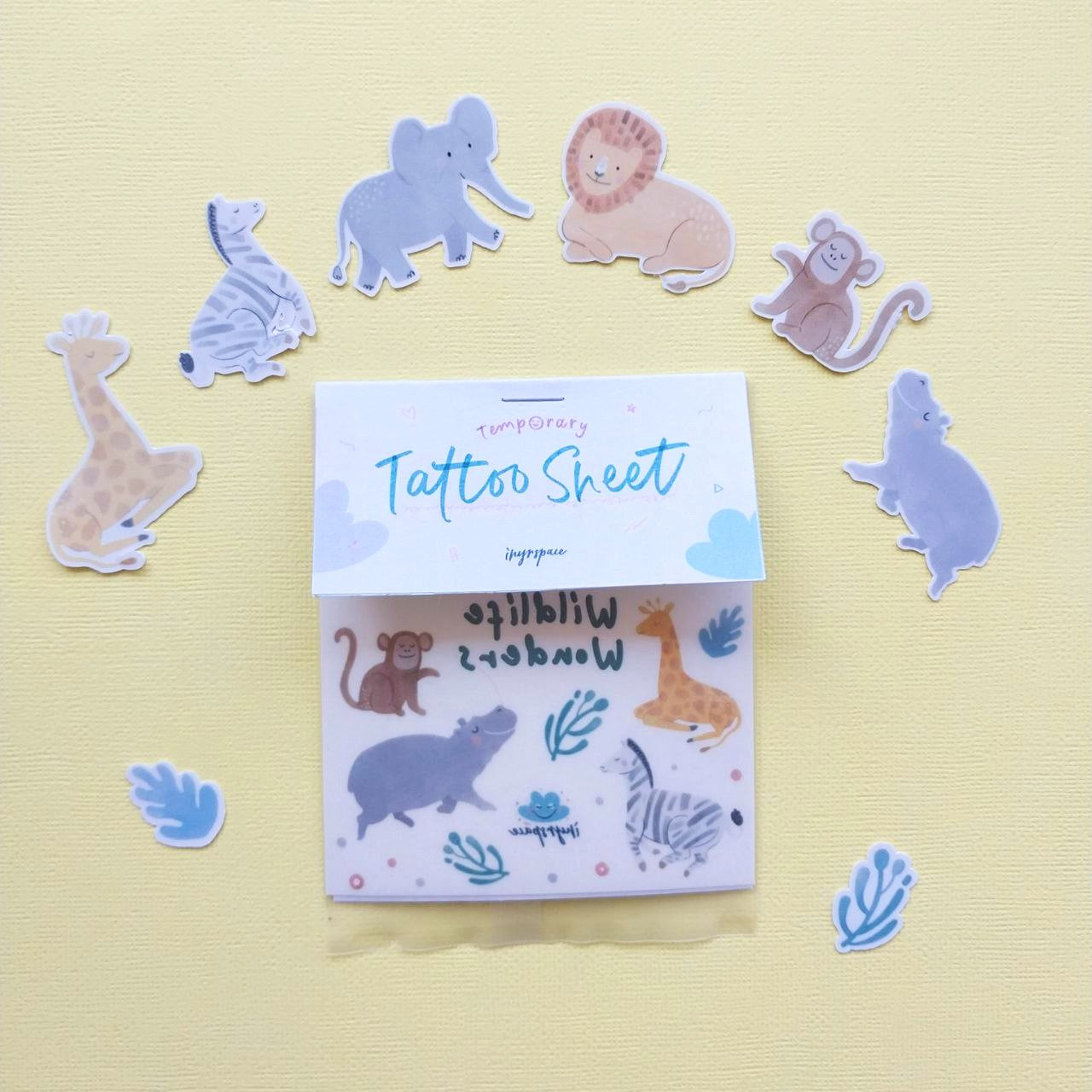 Wild Safari Party Pack (Bundle C - Tattoo + Reusable Stickers + Playdough + Stamper)