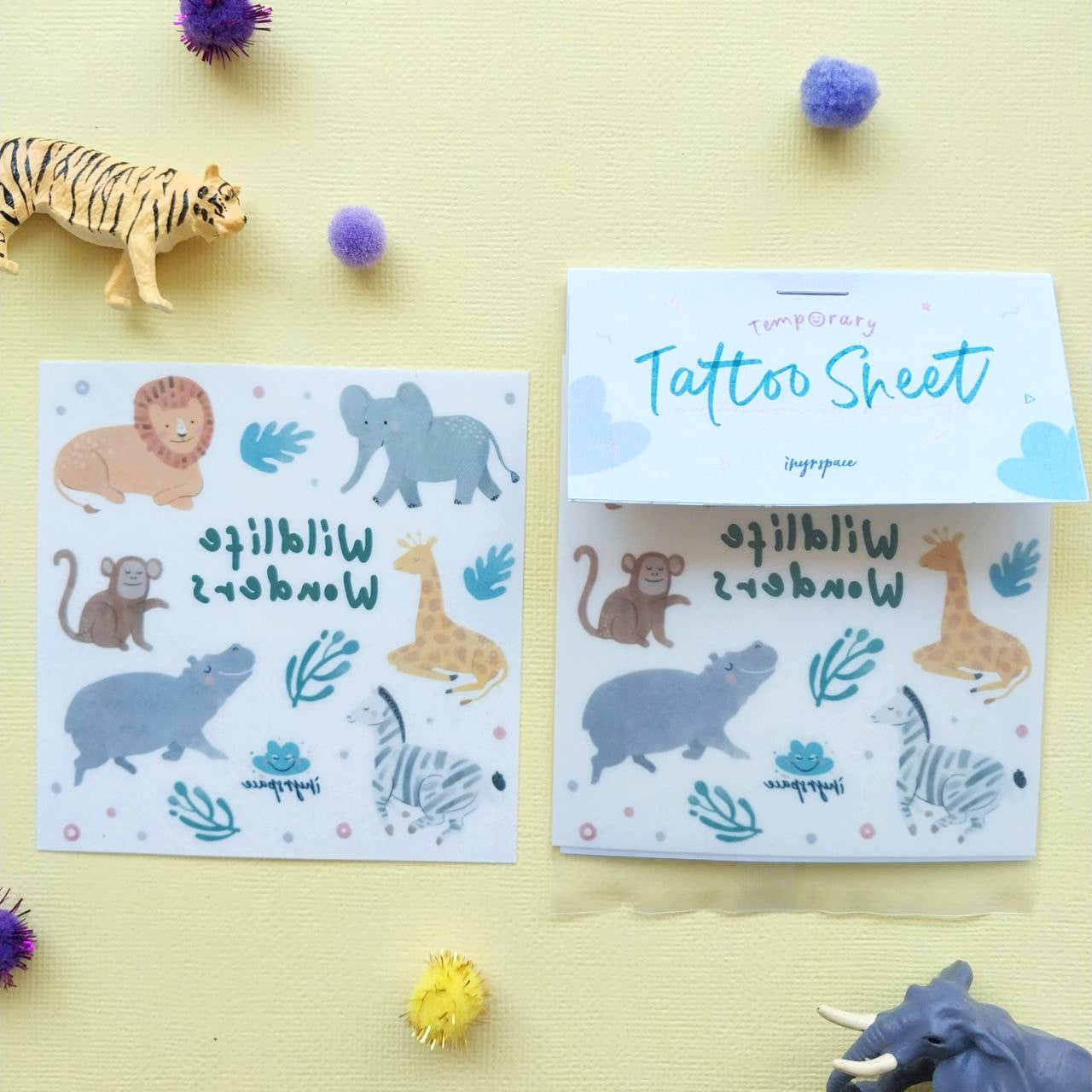 Wild Safari Party Pack (Bundle A - tattoo + playdough)