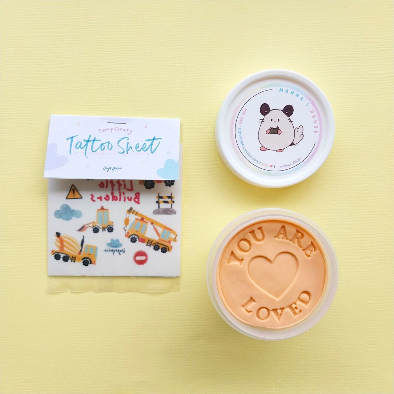 Construction Craze Party Pack (Bundle A - Tattoo + Playdough)