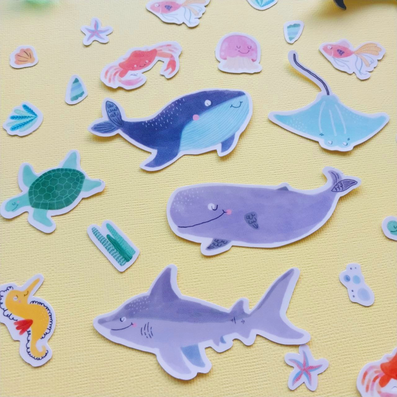 Ocean Odyssey Party Pack (Bundle C - Tattoo + Reusable Stickers + Playdough + Stamper)