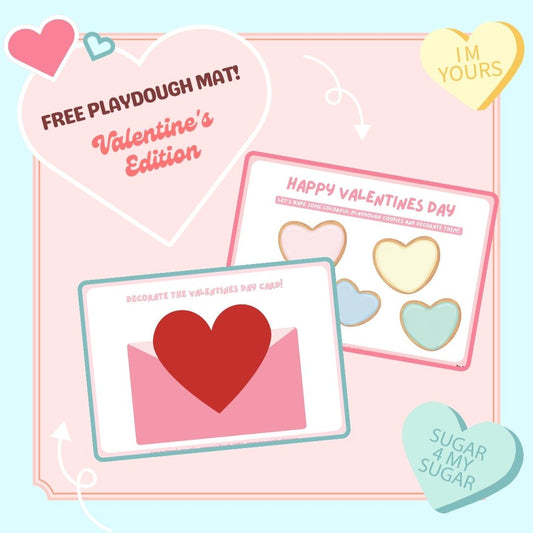 Valentines Day Printable -  Valentines Themed Playdough Mats  [Free download]