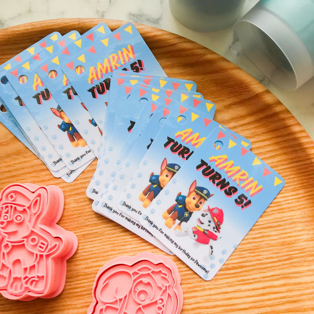 A set of paw patrol themed gift tags