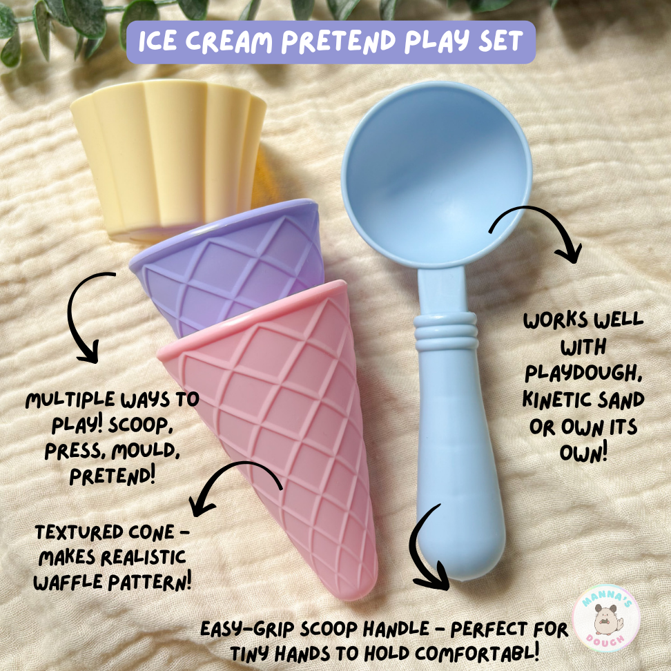 Pastel Ice Cream Cone Set