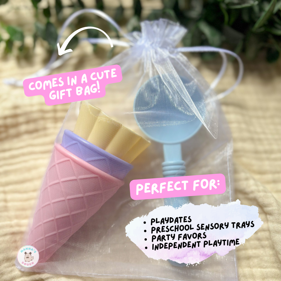 Pastel Ice Cream Cone Set