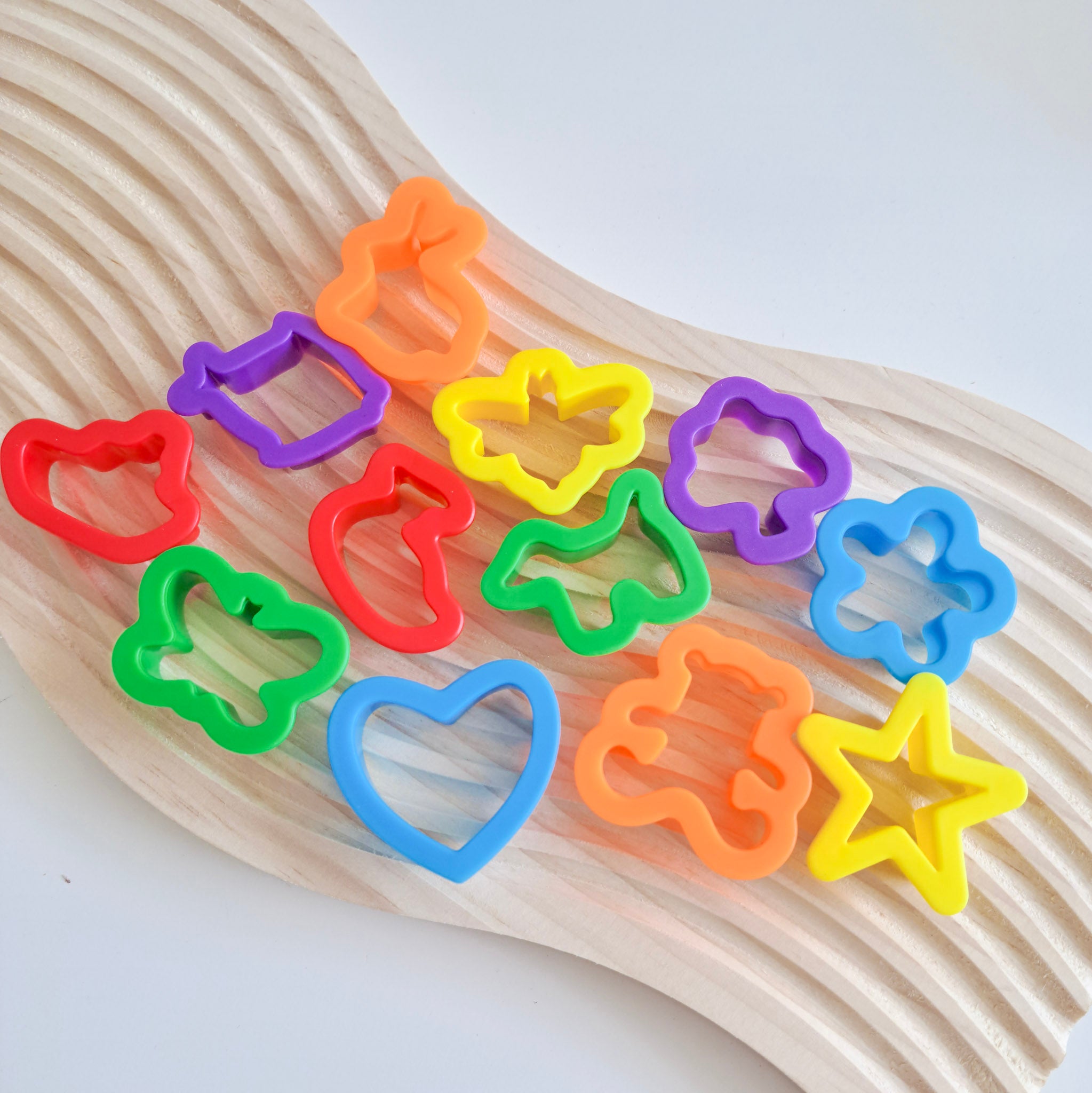 Playdough miniature cutters in assorted colors and shapes
