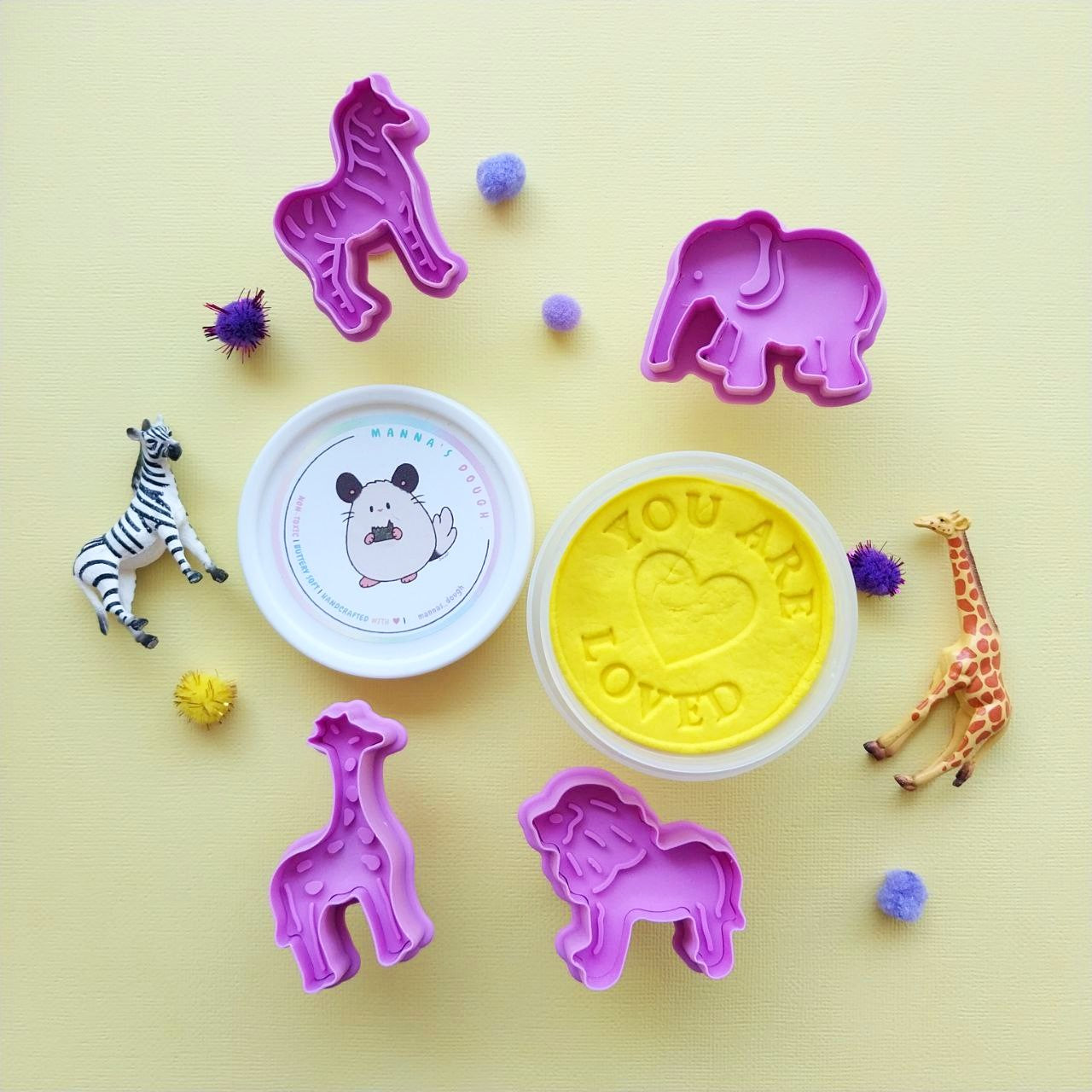 Wild Safari Party Pack (Bundle C - Tattoo + Reusable Stickers + Playdough + Stamper)