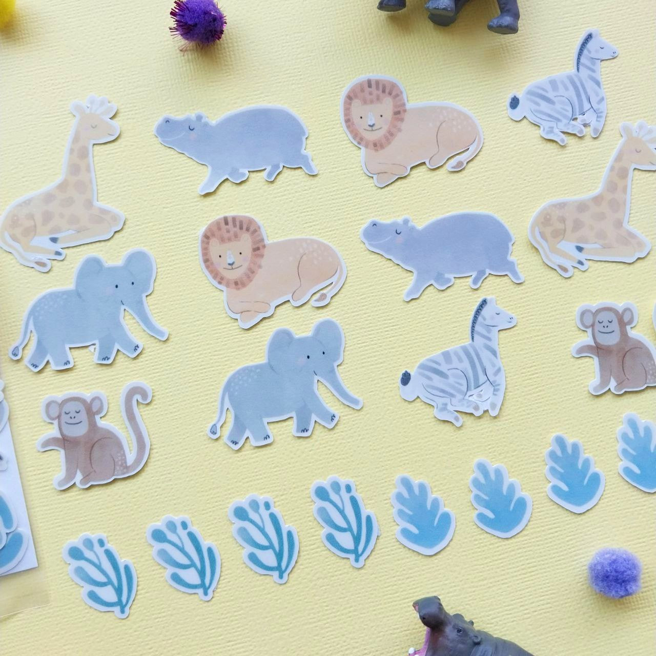 Wild Safari Party Pack (Bundle B - Reusable Stickers + Playdough)