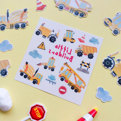 Construction Craze Party Pack (Bundle C - Tattoo + Reusable Stickers + Playdough + Stamper)