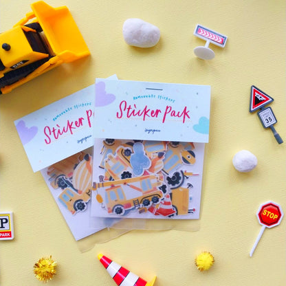 Construction Craze Party Pack (Bundle B - Reusable Stickers + Playdough)