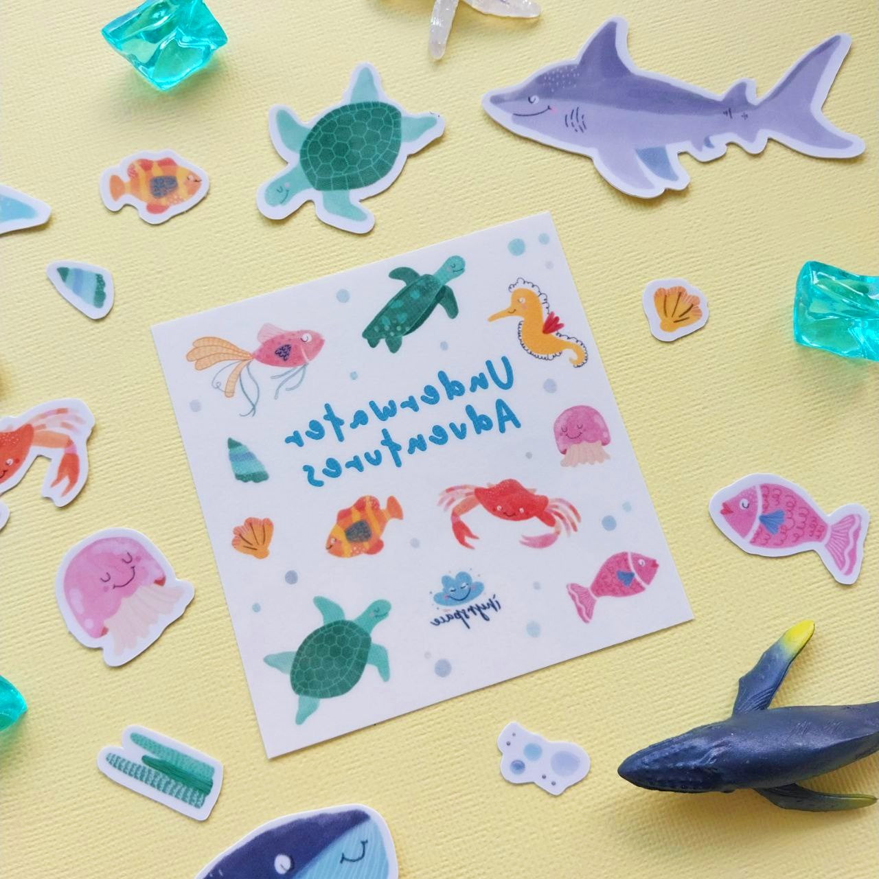 Ocean Odyssey Party Pack (Bundle C - Tattoo + Reusable Stickers + Playdough + Stamper)