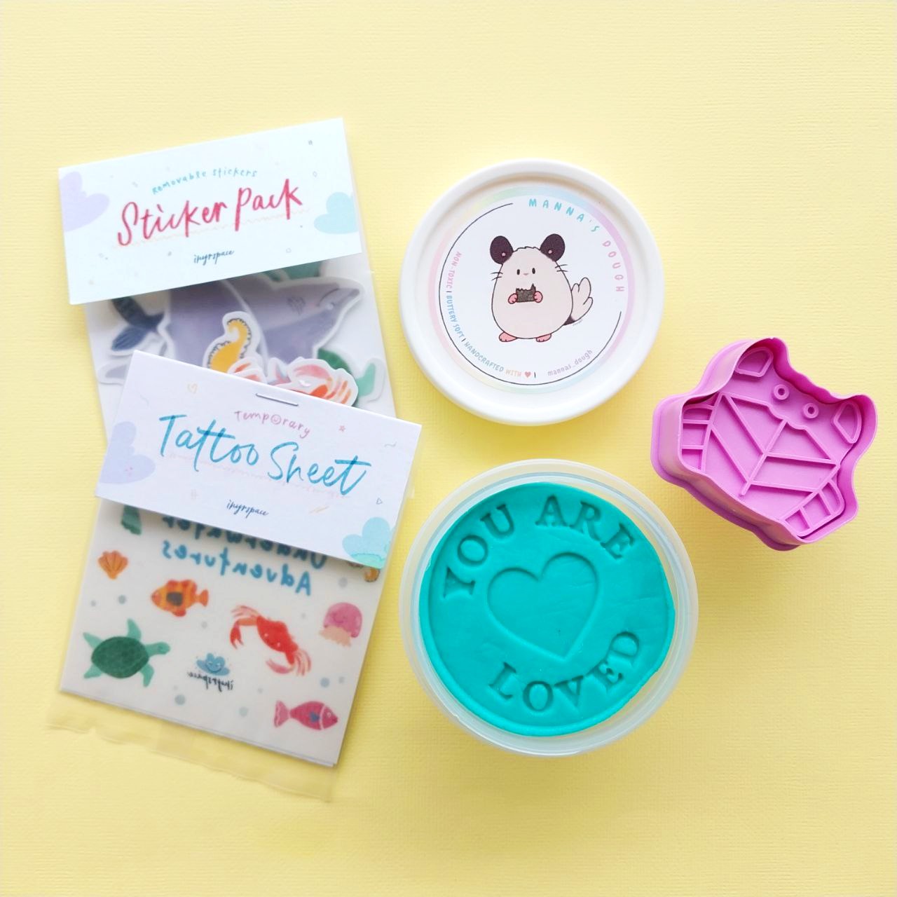 Ocean Odyssey Party Pack (Bundle C - Tattoo + Reusable Stickers + Playdough + Stamper)