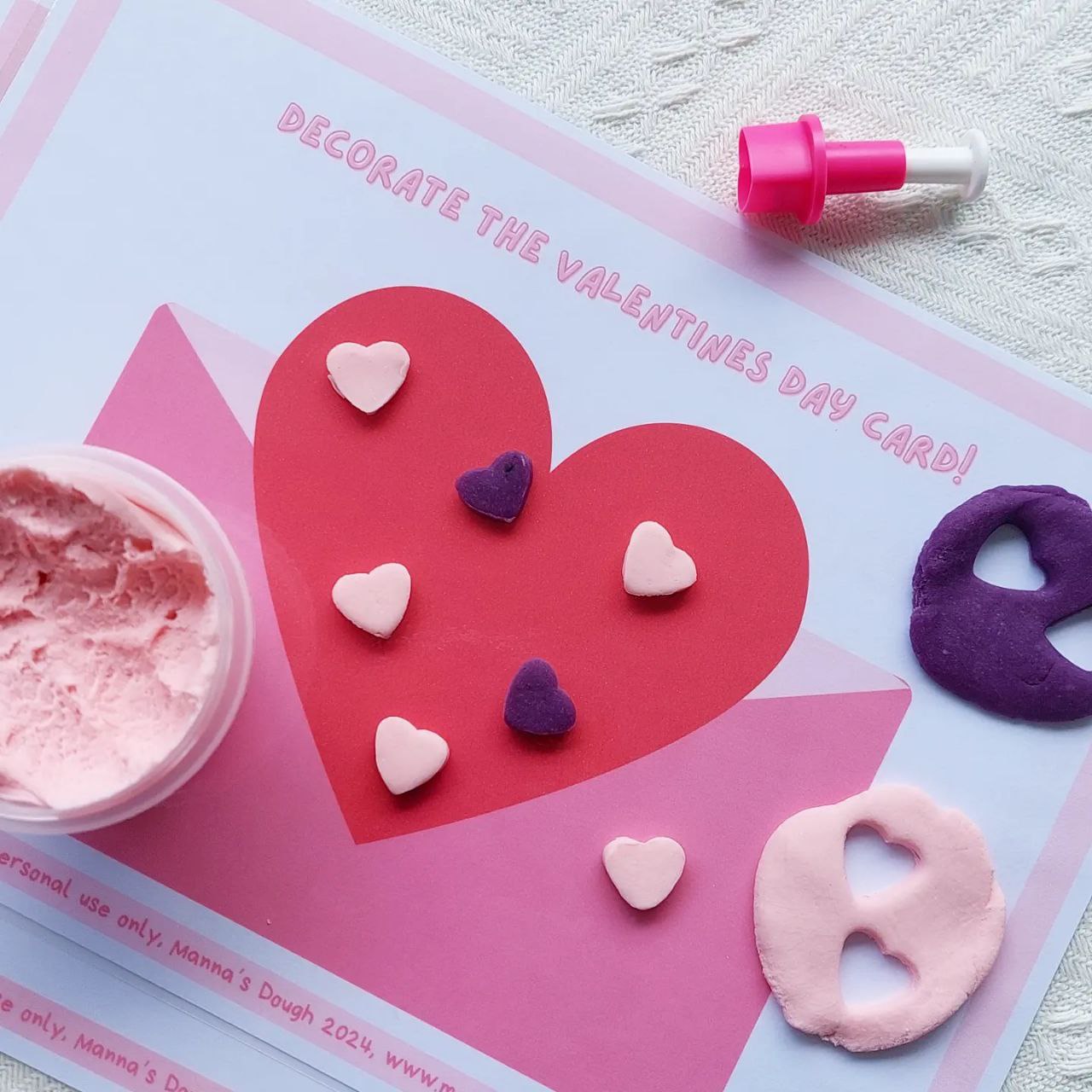 Valentines Day Printable -  Valentines Themed Playdough Mats  [Free download]