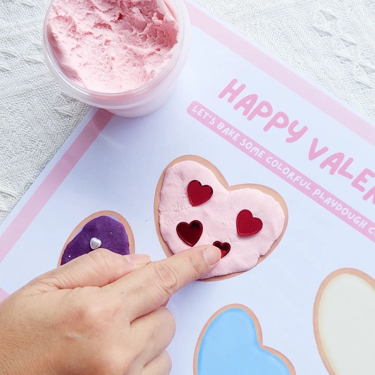 Valentines Day Printable -  Valentines Themed Playdough Mats  [Free download]