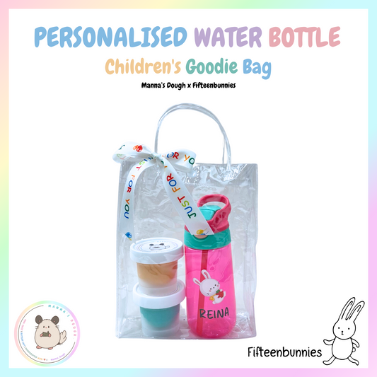 Personalised Water Bottle and Play Dough Goodie Bag